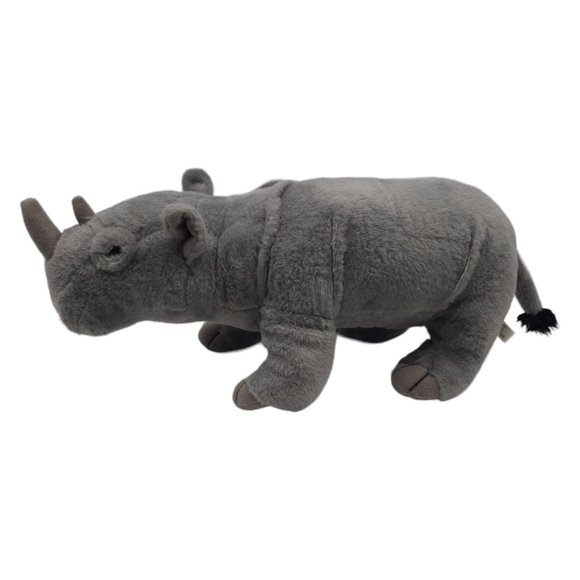 Adventure Planet Realistic Rhino Plush 15" Gray Stuffed Animal Toy M2 - Picture 3 of 6